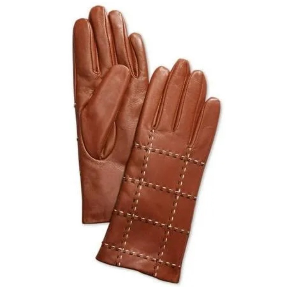 NWT Charter Club Women’s Leather Gloves Touchscreen Technology Stocking …